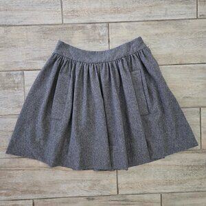 Anthropologie Taikonhu Cashmere Blend Skirt Women's Lined Grey Hip Zip Pleated 2